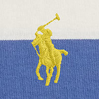 Polo Ralph Lauren - Knit Rugby Shirt - Khaki-Collar - Stripped - White/Blue