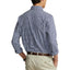 Poplin Stretch Custom Fit Shirt - Gingham  - Navy & White