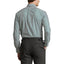 Custom Fit Striped Stretch Poplin Shirt - Pine & White