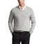Slim Fit Cotton V-Neck Sweater - Heather/Light Grey
