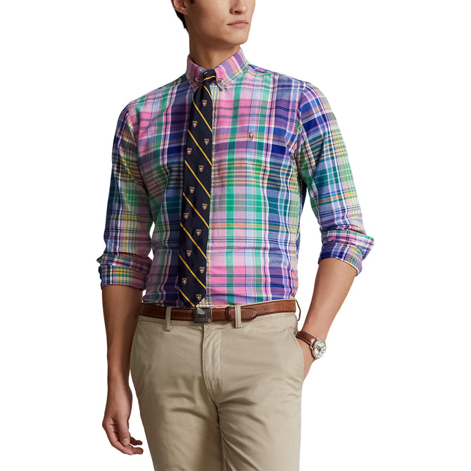 Polo-Ralph-Lauren-Long-Sleeve-Sports-Shirt-Pink/Green-Multi