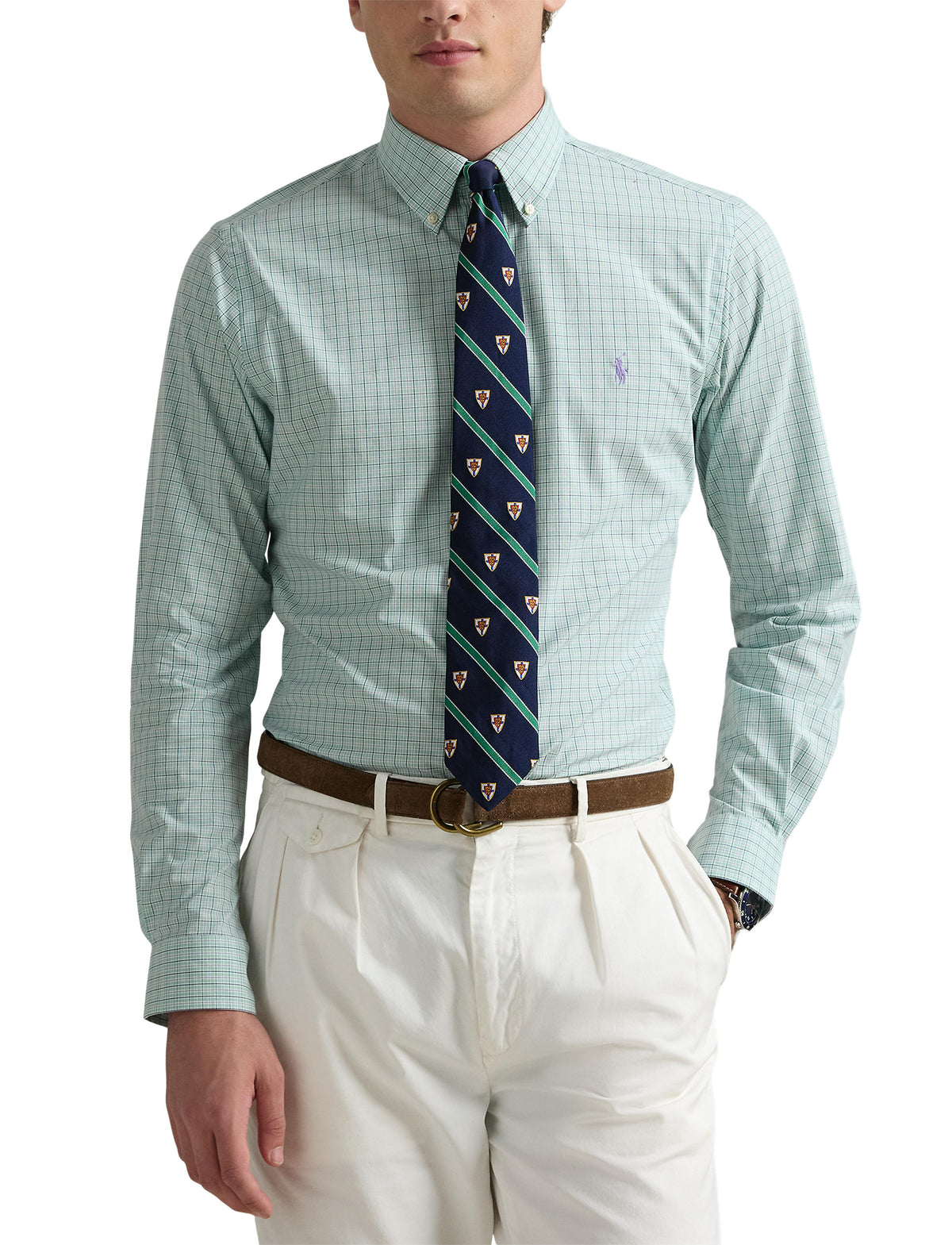 Polo Ralph Lauren - Poplin Stretch Shirt - Check - Celadon Purple