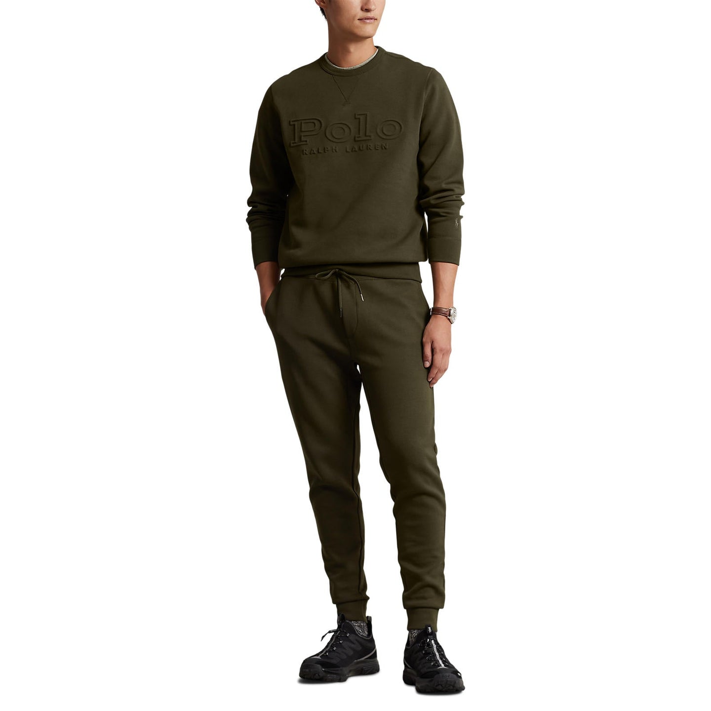 Polo Ralph Lauren - Logo-Embossed Double Knit Sweatshirt - Company Olive