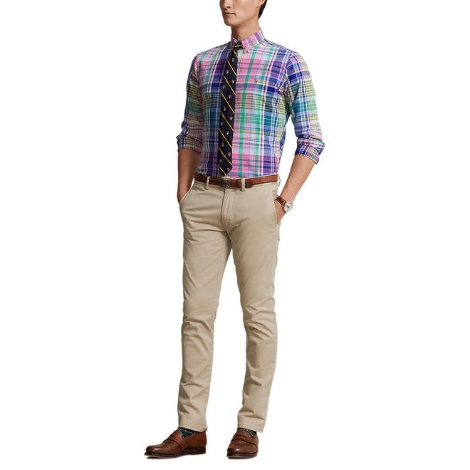 Polo-Ralph-Lauren-Long-Sleeve-Sports-Shirt-Pink/Green-Multi
