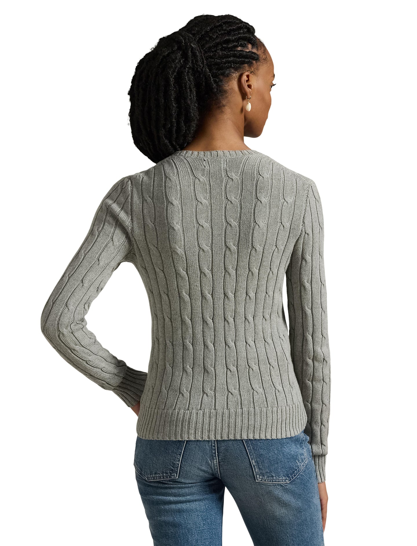 Polo Ralph Lauren - Cable-Knit Cotton Crewneck Sweater - Fawn Grey Heather