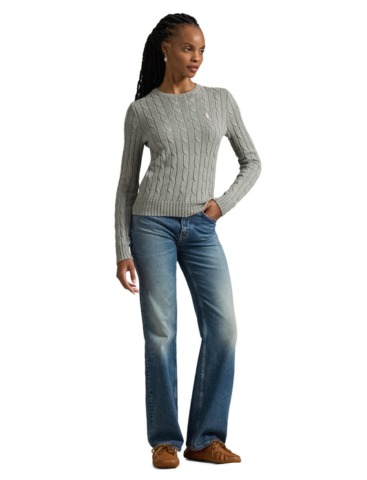 Polo Ralph Lauren - Cable-Knit Cotton Crewneck Sweater - Fawn Grey Heather