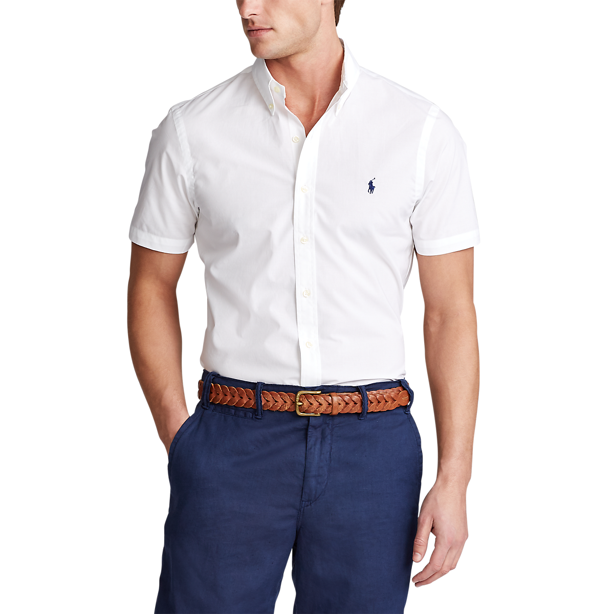 Polo_Ralph_Lauren_Short_Sleeve_Poplin_Shirt_White