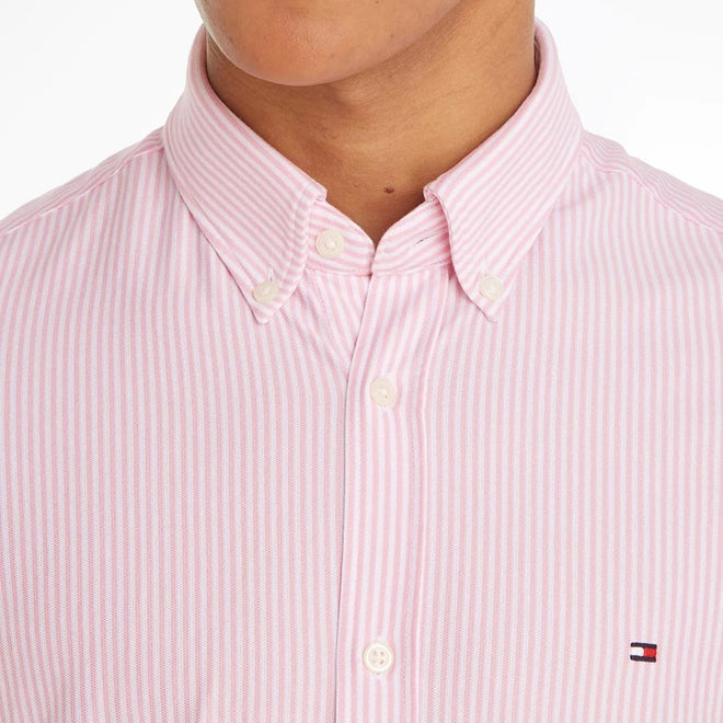 Tommy Hilfiger - 1985 Slim Knit Striped Shirt - Classic Pink and White