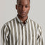 GANT Wide Stripe Poplin Shirt - Racing Green &  White