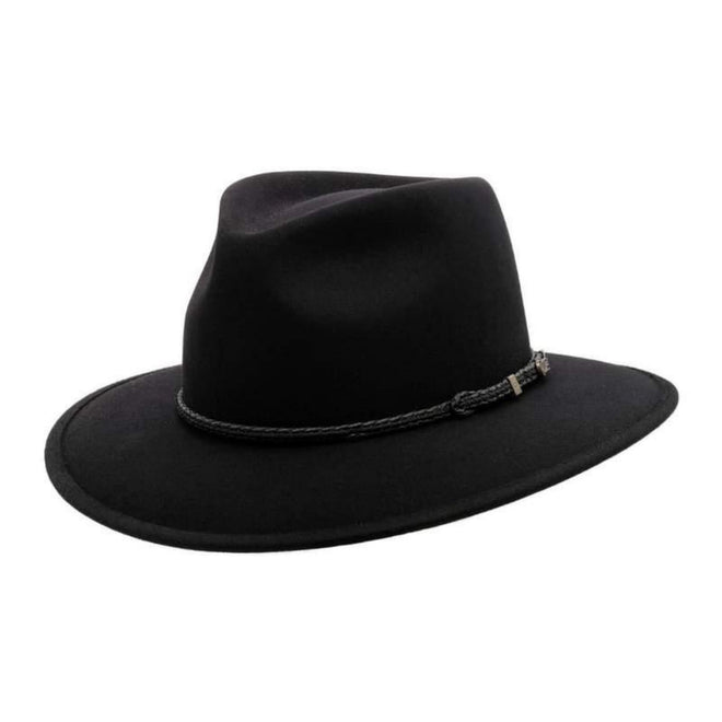 Akubra-Traveller-Squashable-Felt-Hat-Black