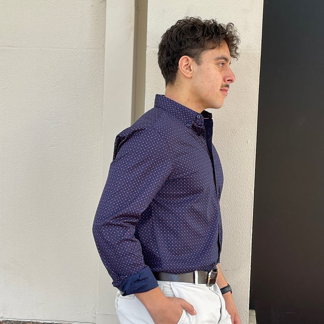 Soft Foulard Shirt - Carbon Navy/Regatta Red