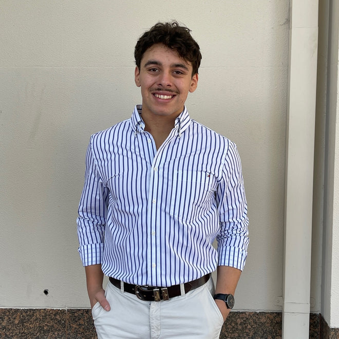 Tommy Hilfiger - Poplin Stripe Shirt - Sapphire Blue & White