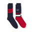 GANT - 2 Pack Socks - Striped - Evening Blue, Red, Cream