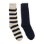 Gant 2 pack barstrip and solid socks - Desert Beige