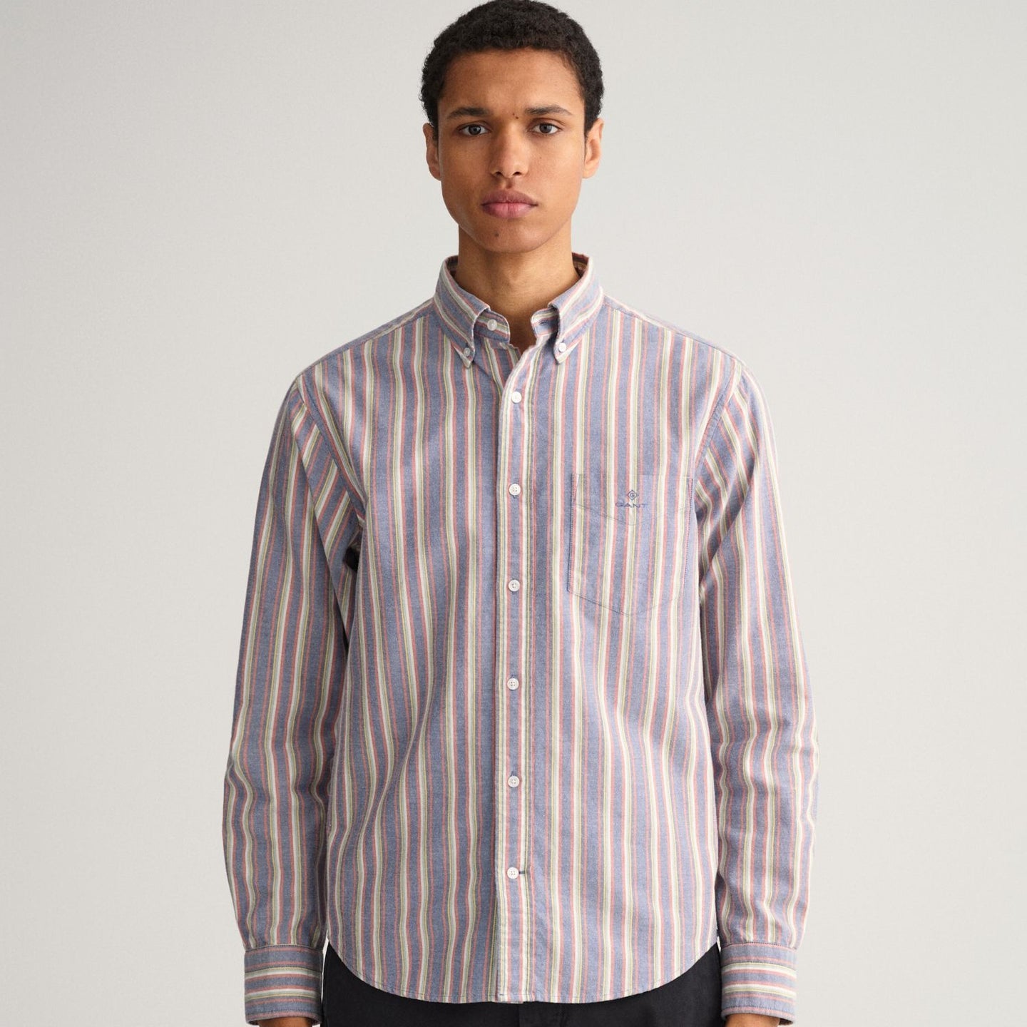 gant - Oxford Multi Stripe Shirt - College Blue