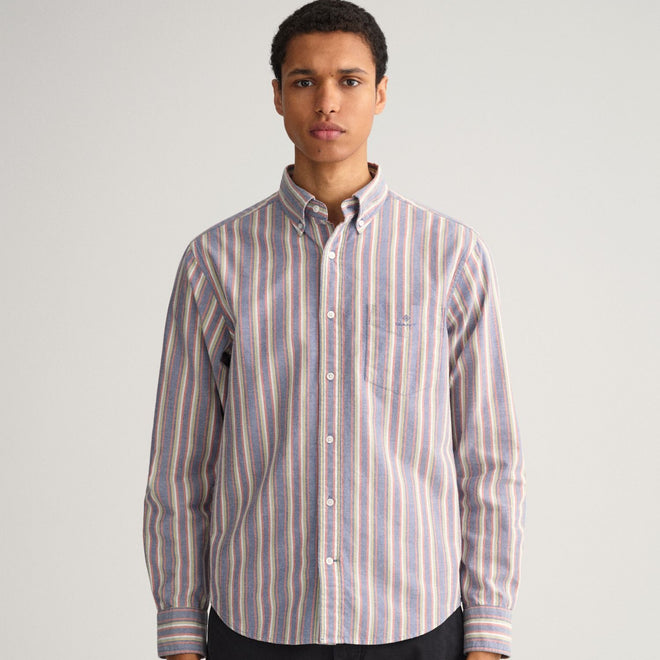 gant - Oxford Multi Stripe Shirt - College Blue