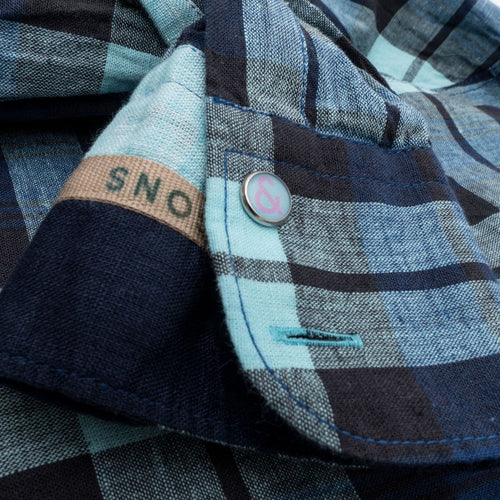 Colours & Sons - Linen Blend Shirt - Checked - Blue