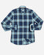 Long Sleeve Linen Blend  Shirt - Check - Blue