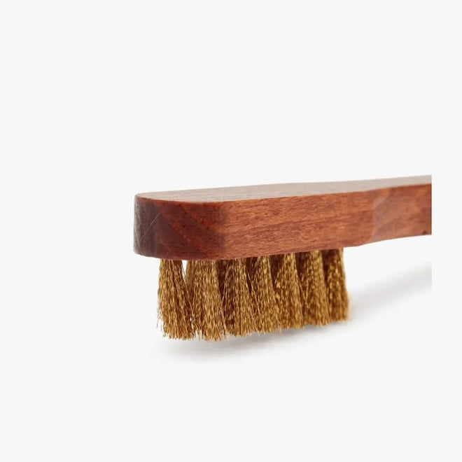 Suede Brass Bristle Brush - Natural