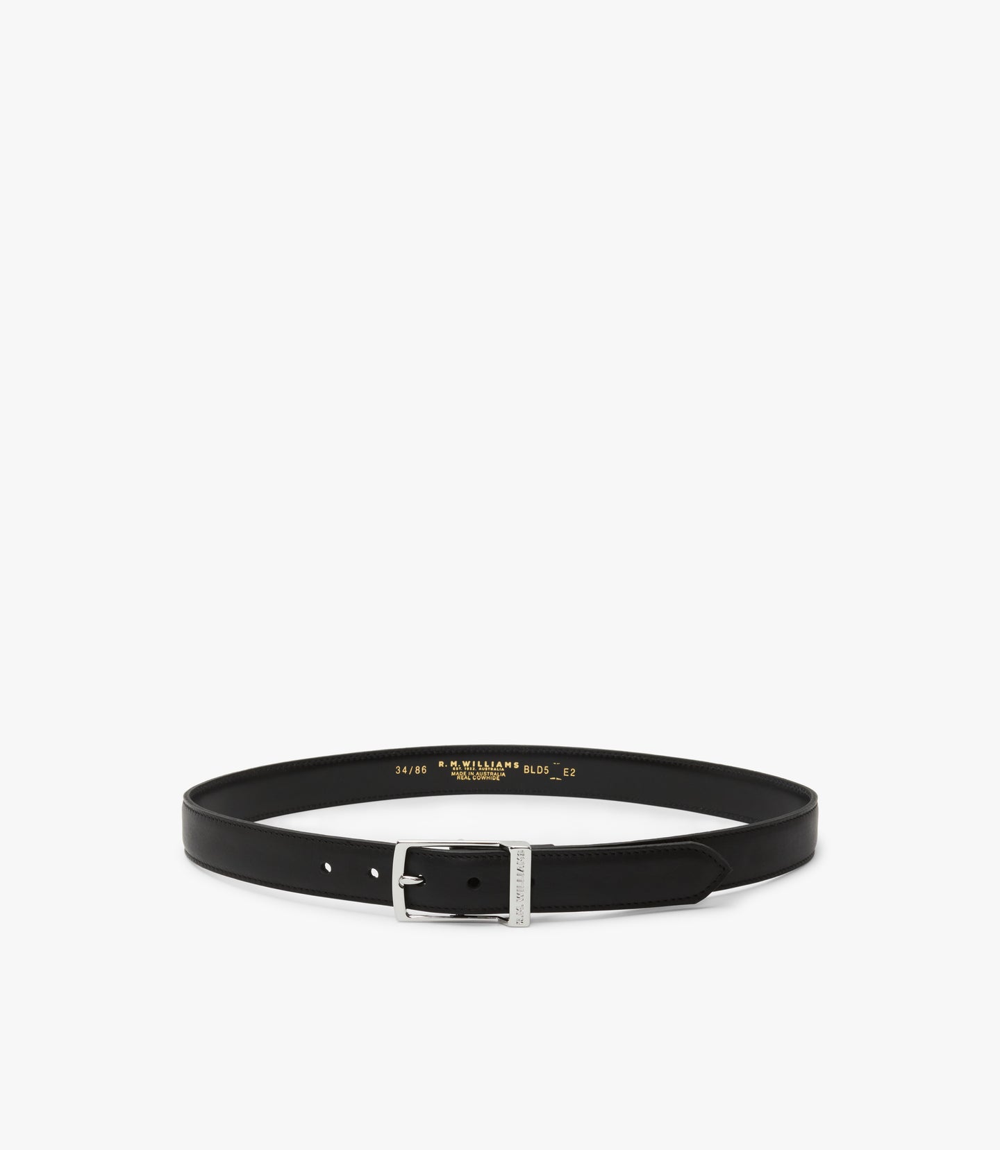 R.M.Williams - Huntingdale Belt - Nickel Hardware - Ebony