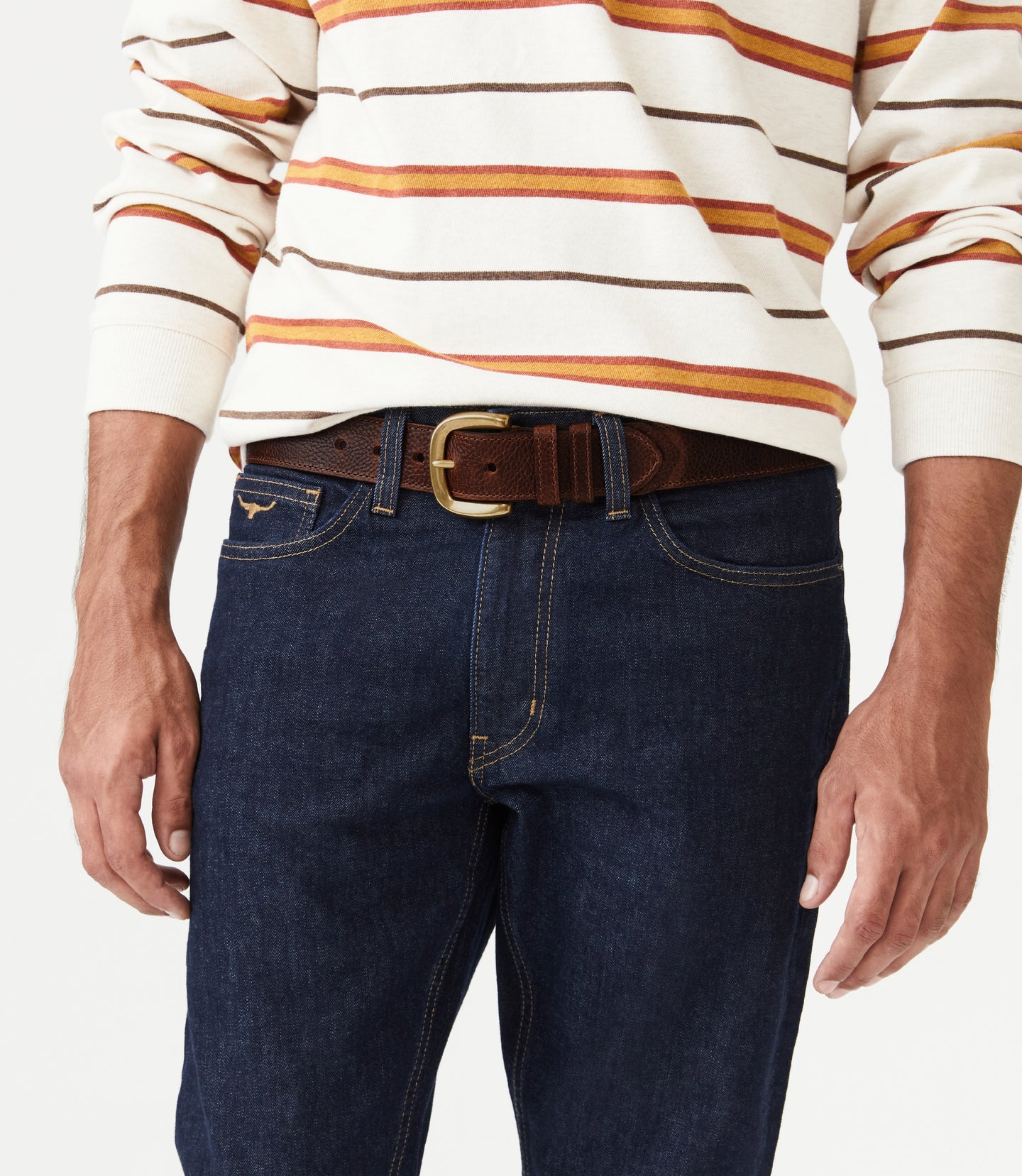 R.M.Williams - Risden Belt -  Antique Brass Hardware - Tan
