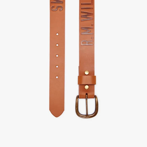 R.M.Williams - Stone Hut Belt - Antique Brass Hardware - Tan