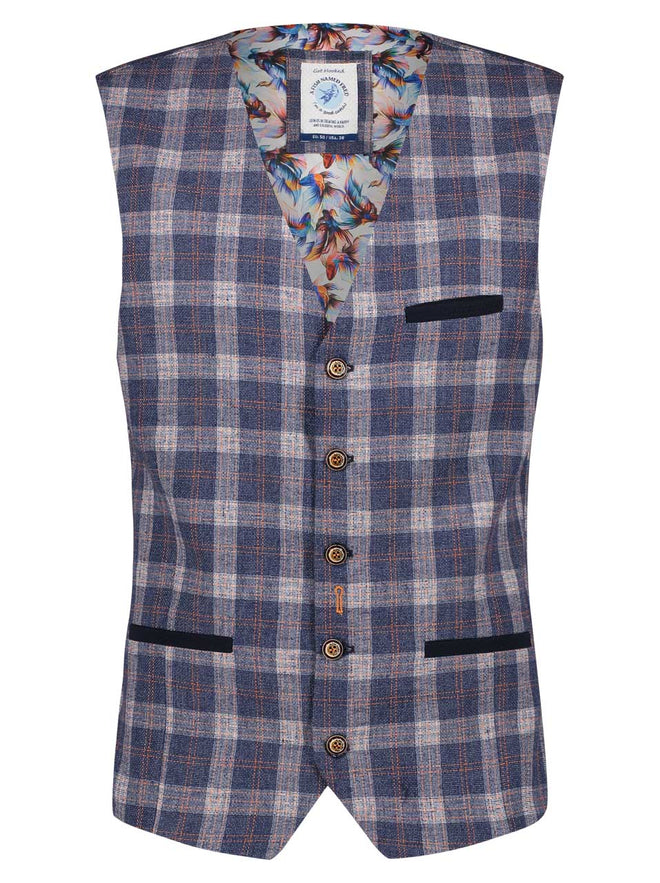 A_Fish_Named_Free_Dress_Vest_Blue_and_Orange_Check