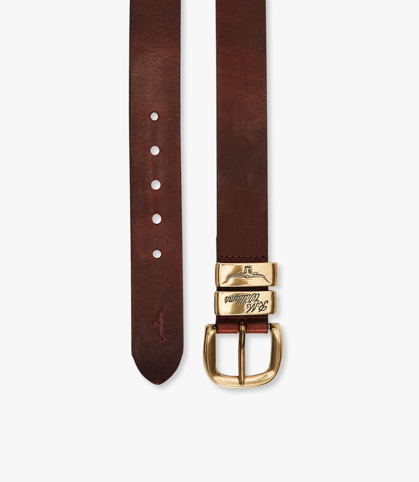 R.M.Williams - Drover Belt - Antique Brass Hardware - Mid Brown