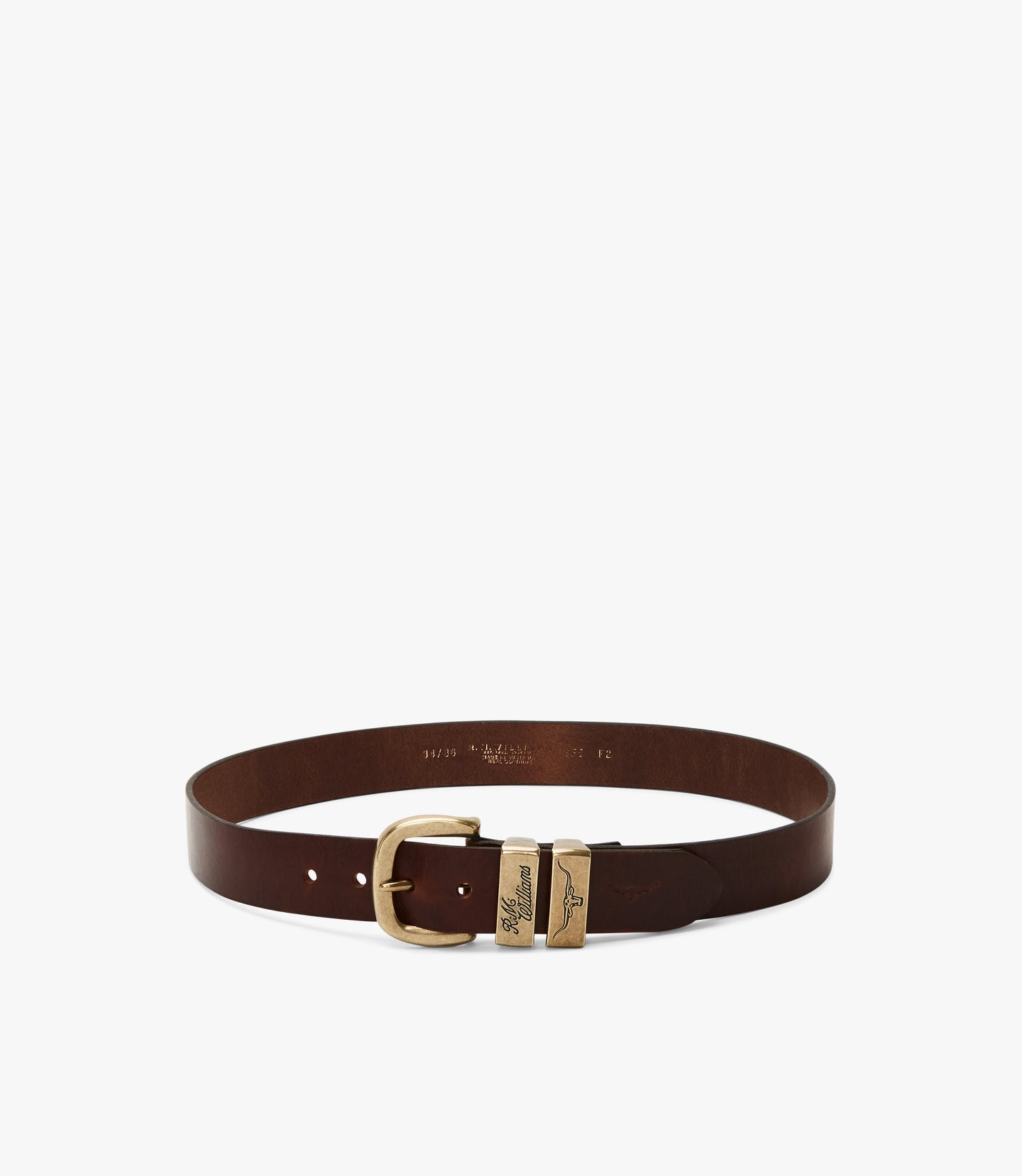 R.M.Williams - Drover Belt - Antique Brass Hardware - Mid Brown