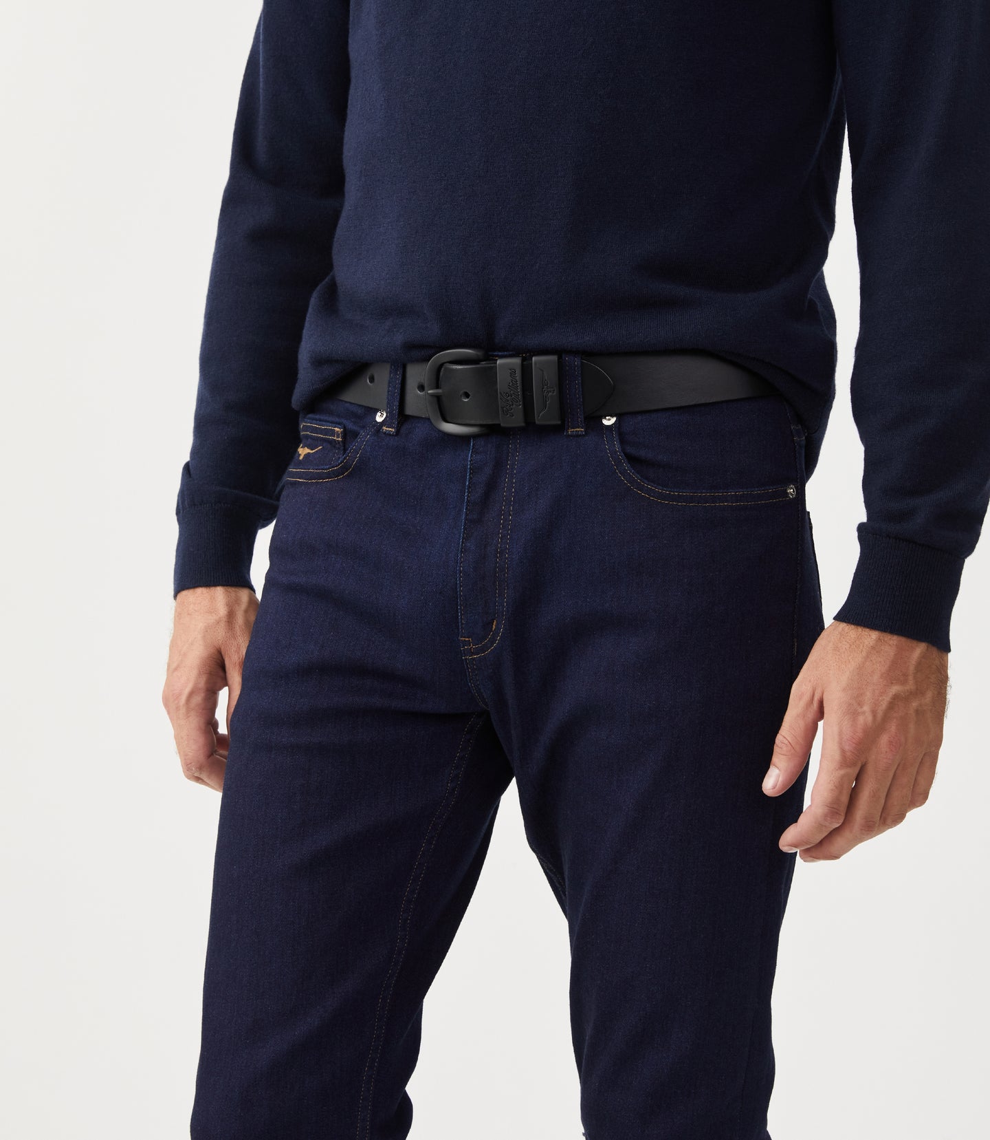 R.M.Williams - Drover Belt - Matte Black Buckle - Black