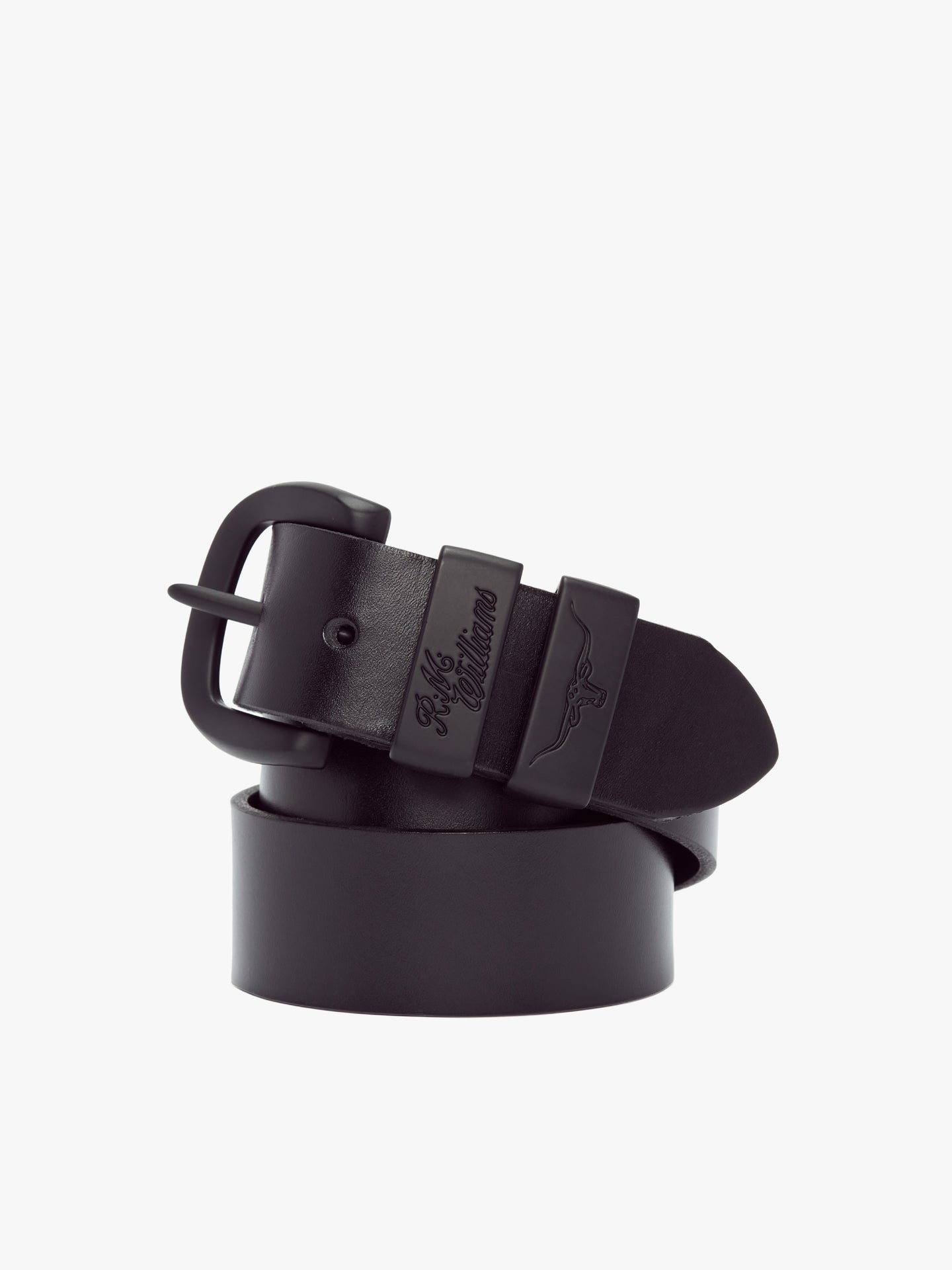 R.M.Williams - Drover Belt - Matte Black Buckle - Black