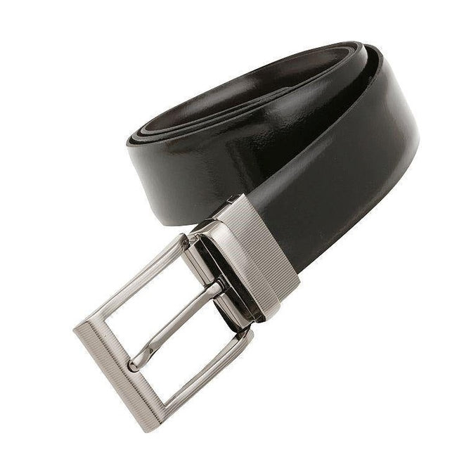 "Capital" - Reversible Belt - Black Front, Tan Back