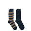GANT Barstripe 2 pack Socks - Oak & Black