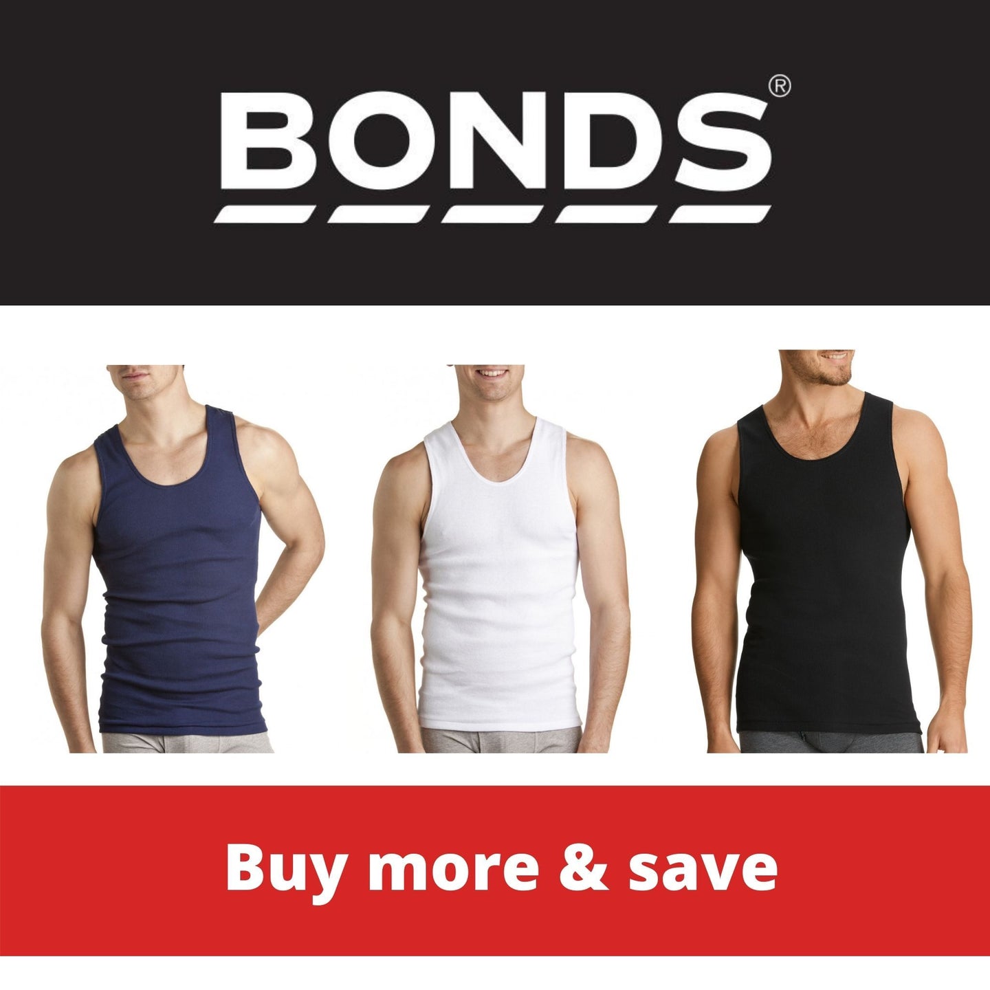 Bonds - 4 Pack  Chesty Singlets - Black