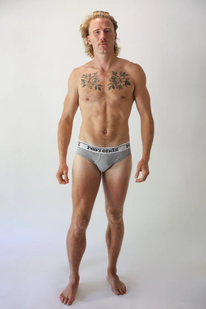 Fly Front Brief - Grey Marle