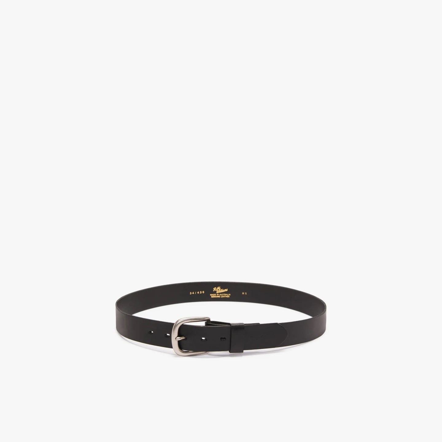R.M.Williams - Traditional Belt - Brushed Metal Buckle - Black