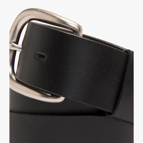 R.M.Williams - Traditional Belt - Brushed Metal Buckle - Black
