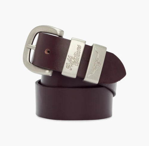 RM Williams - 1 1/2 inch 3 three piece solid hide belt - chestnut