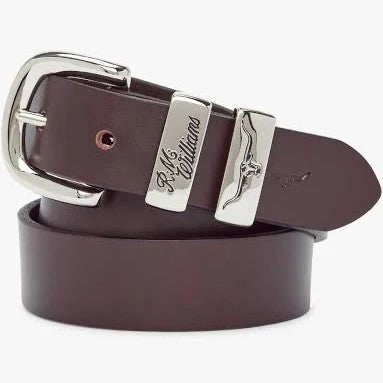 RM Williams - 1 1/4 inch three 3 piece solid hide belt - chestnut