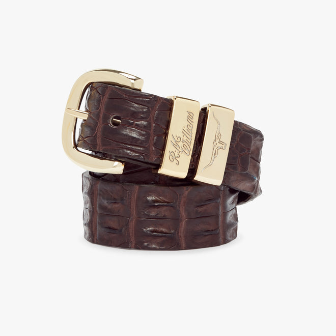 RM Williams - Crocodile Leather Belt - Chestnut