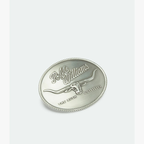 RM Williams - Logo Belt Buckle - Silver