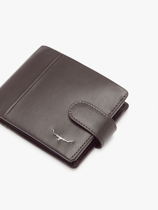 Wallet with Coin Pocket and Tab - Chestnut Brown