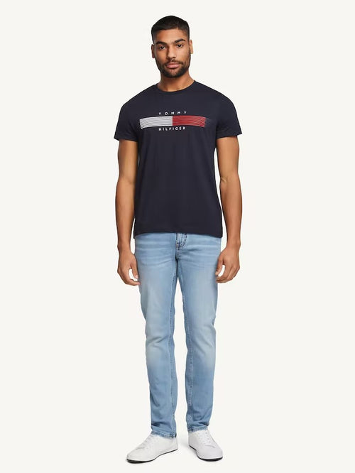 Corporate Chest Stripe Graphic Tee - Desert Sky