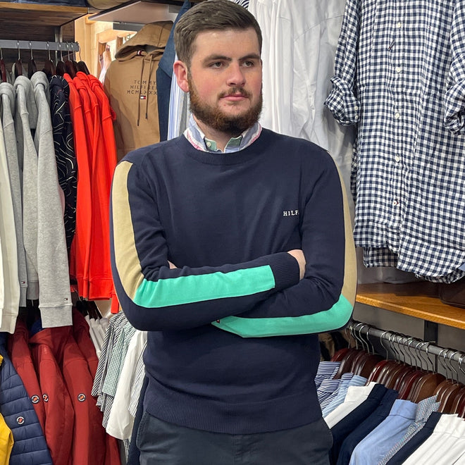 Tommy Hilfiger - Crew Neck Colorblock Sleeve - Desert Sky