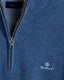 Cotton Pique Half Zip Pullover - Denim Blue