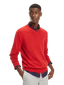 Cotton Silk V-Neck Sweater - Red