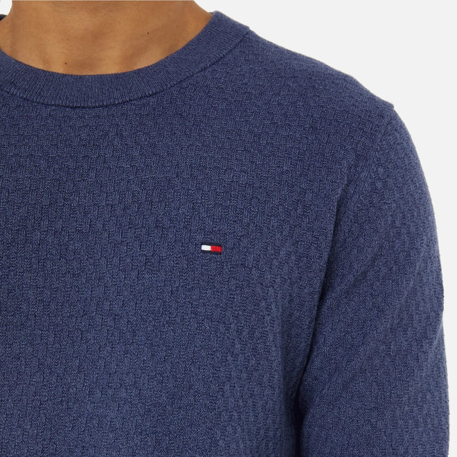 Tommy Hilfiger - Cross Structre Crew Neck Jumper - Faded Indigo and Yale navy
