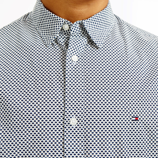 Dot Print Casual Shirt - Navy/White | Black/Blue