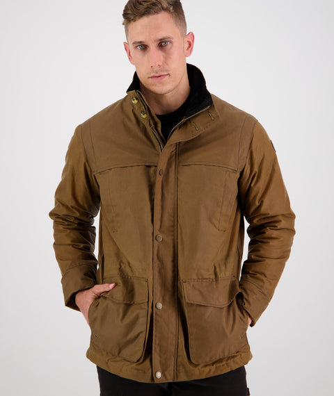 Swanndri - Evans Flat Oilskin Jacket - Tan