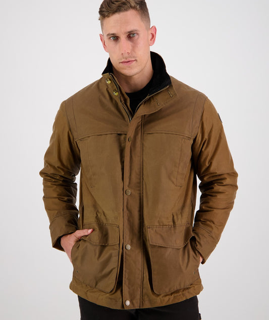 Swanndri - Evans Flat Oilskin Jacket - Tan
